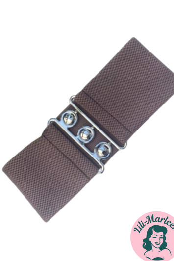 Bredt elastisk bælte, mokka - Hospitalbælte