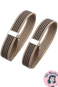 Vintage Skjorteholdere – Beige/Sort Stribet – Vintage 1920’er Tilbehør til Mænd