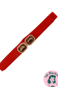 Smalt elastisk bælte med diamant lukning, rød