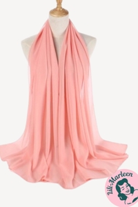 Chiffon Sjal, creamy peach 