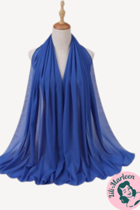 Chiffon Sjal, mellemblå
