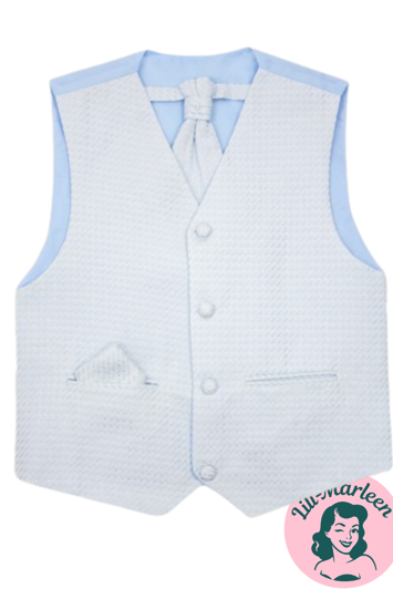 Vestsæt; Villads, lyseblå - flot vestsæt i 3 dele til en speciel lejlighed 