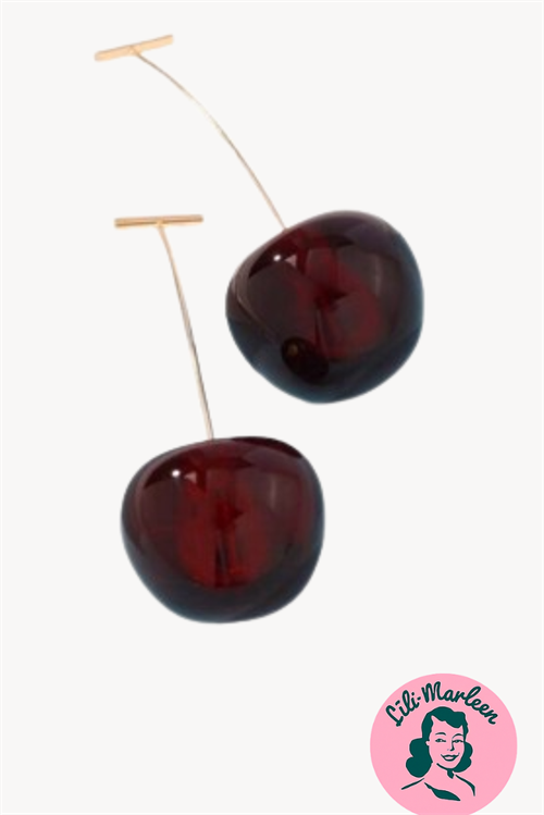 Dark Cherry – elegante kirsebærøreringe med minimalistisk kant
