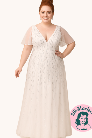 Lang gallakjole - Evita, hvid