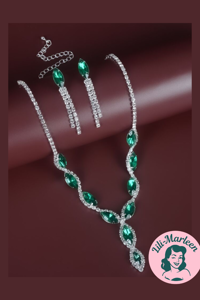 Smykkesæt; Delliea - grøn