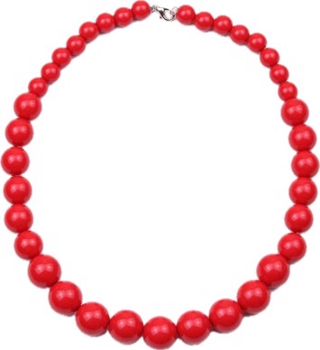 Halskæde med plastperler; Miss Alia - rød