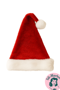 Nissehue - lang nissehue - rød/hvid med den blødeste hvide kvast - Voksne