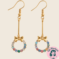 Hængeæreringe krans med smukke sten og sløjfe