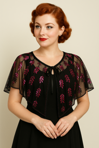 Chiffonslag med palietter, pink