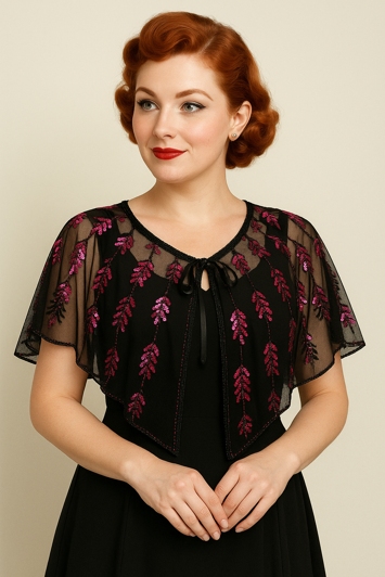 Chiffonslag med palietter, pink