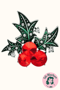 Broche - julebær, sølv