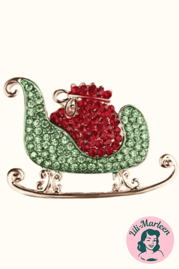 Broche - Kane med gaver og glitrende sten