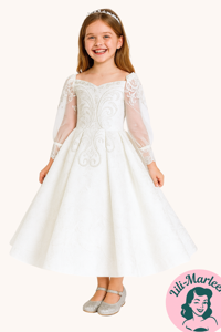 Deluxe Børne fest/gallakjole: Little Sarah, hvid