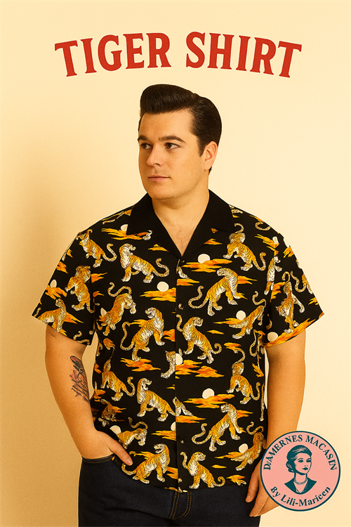 Kortærmet herreskjorte: CROUCHING TIGERS SHIRT