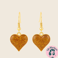 Øreringe - hængeøreringe med hjerter, guld