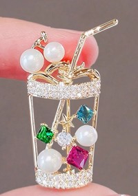 Broche - drink med sten og perler