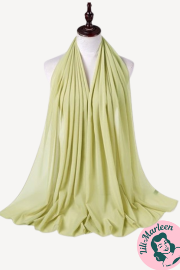 Chiffon Sjal, støvet lysegrøn
