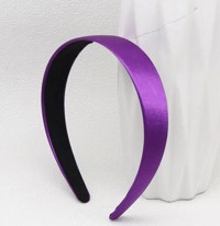 Satinhårbøjle: bred - lilla