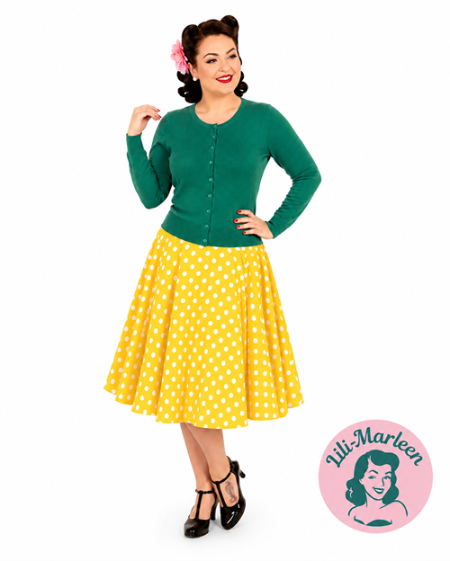 Lady Love – Grøn vintage cardigan i klassisk rockabilly-stil