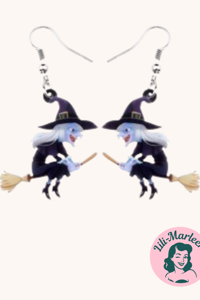 Øreringe - Hekse på kost - hængeøreringe