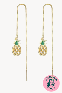 Øreringe annanas med sten, guldbelagt 925 sterling sølv