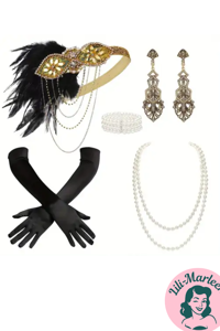 1920’er Charleston Tilbehørssæt, guld – Glamour & Vintage Elegance