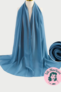 Chiffon Sjal, lys tealblå/aqua
