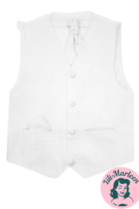 Vestsæt; Villads, hvid - flot vestsæt i 3 dele til en speciel lejlighed 