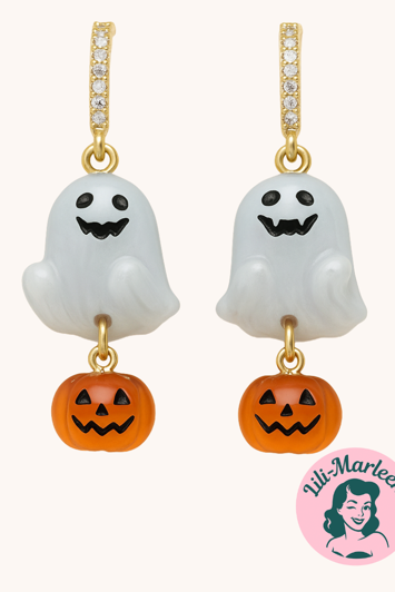 HængeØreringe - Spøgelser på aftentogt - med græskar