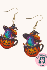 Hængeøreringe - Græskar spøgelse 