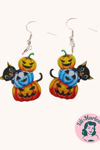 Øreringe - Den frække halloween kat - hængeøreringe