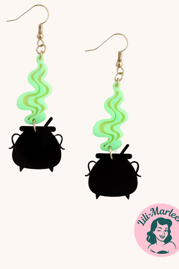 HængeØreringe - den sortegryde - selvlysende