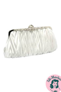 Fest Clutch/ cocktailtaske - Ea, ivory - sød festtaske i satin