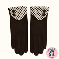 Charlotte handsker, brune med tern 