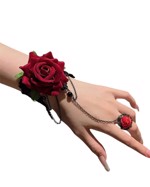 Halloween CORSAGE med rose og ring 