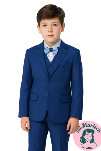 Børne jakkesæt: Adrian - kongeblå - drengejakkesæt i 5 dele 