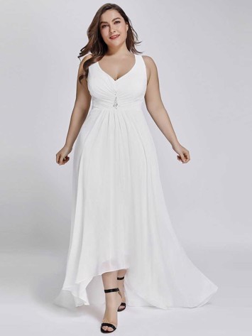 Lang gallakjole - Annabel - hvid, smuk lang festkjole i flere længder 