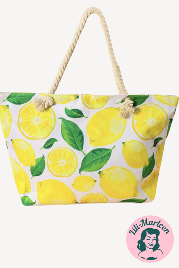 Lemon Sunshine – Strandtaske med sommer og citroner i spandevis 