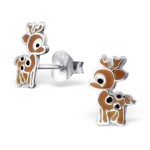 Juleøreringe 925 sølv; Søde øreringe med Bambi 