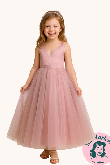 Børne festkjole: Little Lucia Alberte, gammelrosa