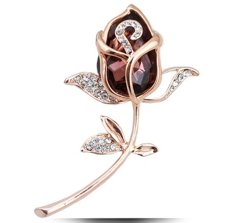 Broche - rød rose