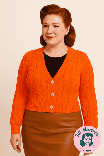 Cardigan, Carla cardigan - Orange