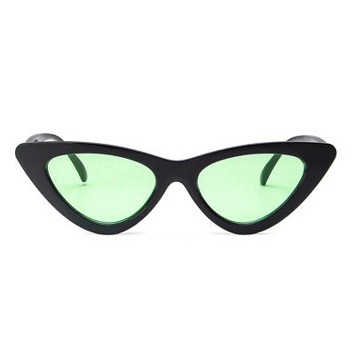 Cateye solbriller i sort med grønt glas