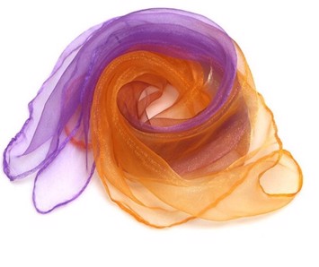 Chiffon tørklæde, orange/lilla