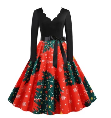 Julekjole: Christmas Tree - julekjole med sort overdel og sødt skørt