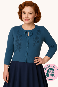 Cardigan/bolero - Dahliea, tealblå 