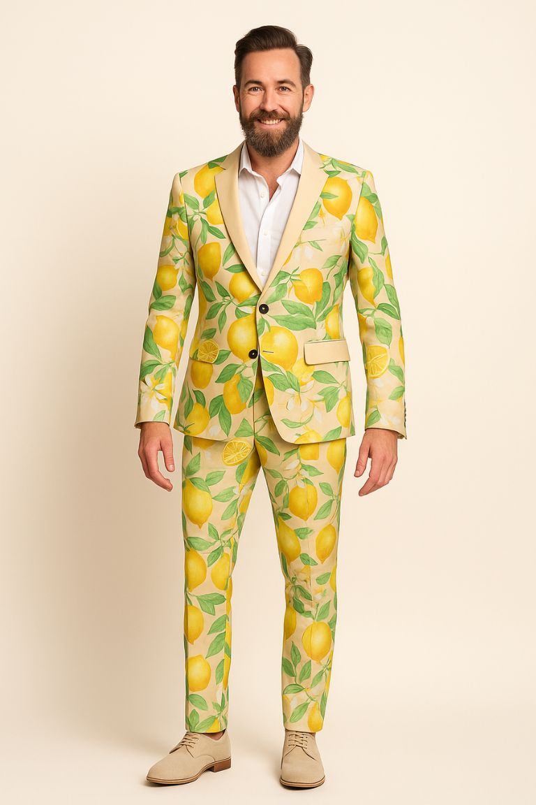 Opposuits/Jakkesæt Til Mænd - Mister Lemon Zest  Det Frækkeste Jakkesæt I Citrusland! 