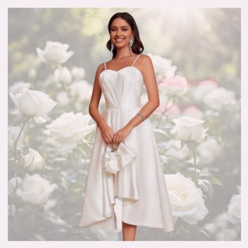 Konfirmations kjole/kort brudekjole - Perlemor