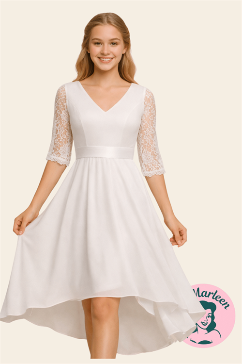 Elinora Grace – Asymmetrisk Chiffonkjole med Let Romantik