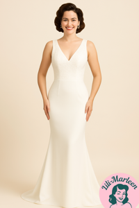 Brudekjole - Nanaia - havfruemodel med slæb og blonder 